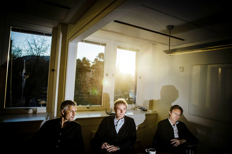 Northzone-gründerne Torleif Ahlsand (fra venstre), Tellef Thorleifsson og Bjørn Stray hadde en ligningsinntekt på henholdsvis 41, 45 og 48 millioner kroner i 2016. Foto: Gunnar Blöndal