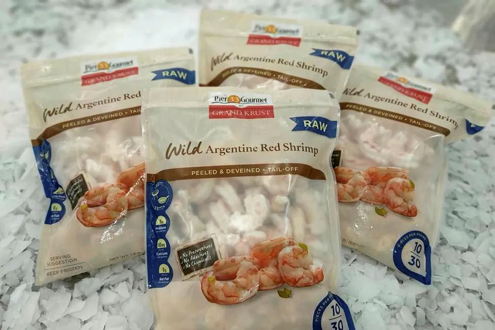 Camanchaca Pier 33 branded Argentinian red shrimp are now on the shelves of Costco.