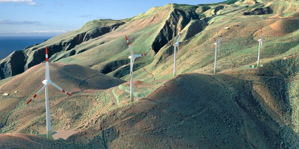 Endesa's Gorona del viento wind farm on the Canary Islands
