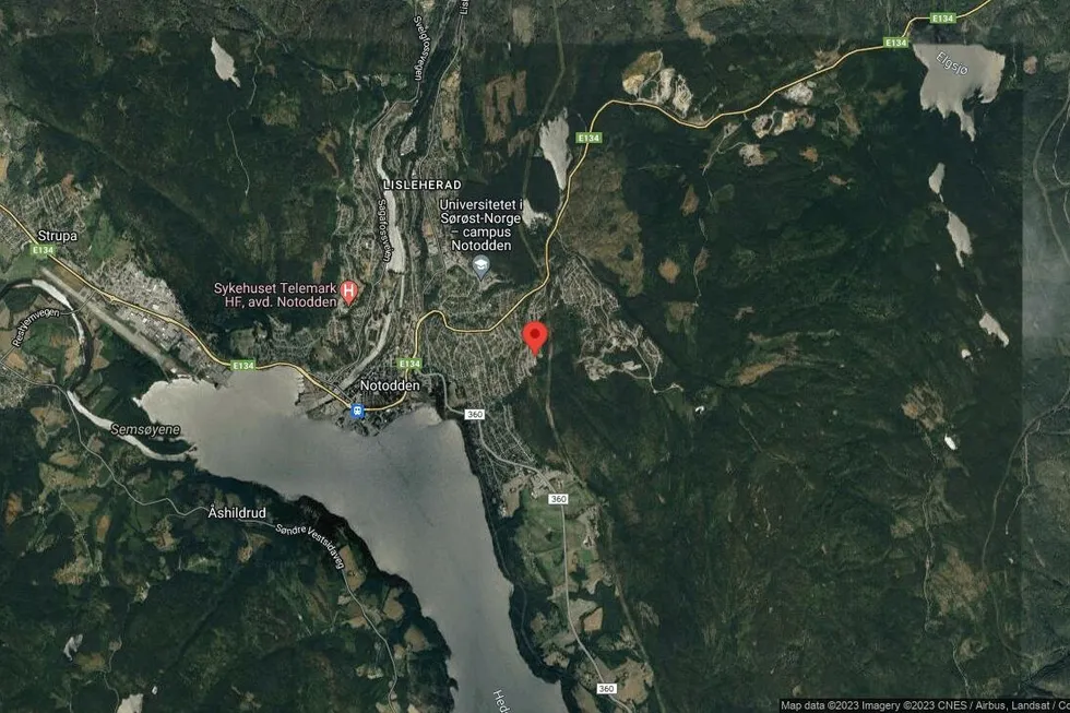 Området rundt Eikeskartunet 23, Notodden, Telemark og Vestfold