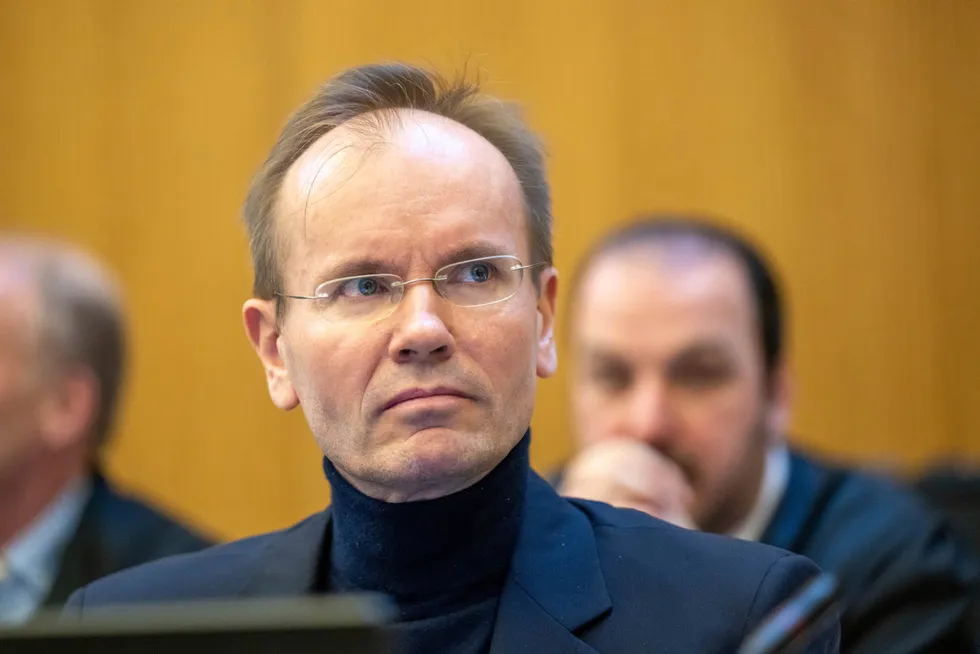 Wirecards tidligere toppsjef, Markus Braun, ved åpningen av rettssaken mot ham i München i 2022.