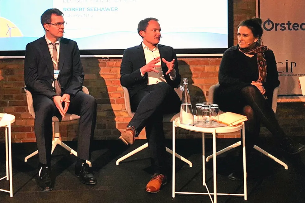 Martin Dörnhöfer, centre, speaking at the Future Offshore 2024 conference in Berlin last week.