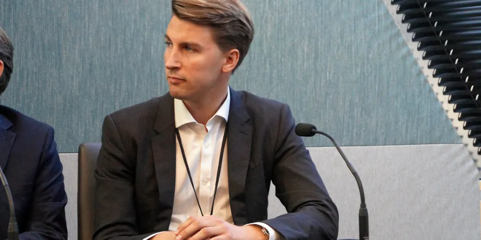 Atlantic Sapphire CFO Karl-Oystein Oyehaug at the IntraFish Investor Forum in London in 2019.