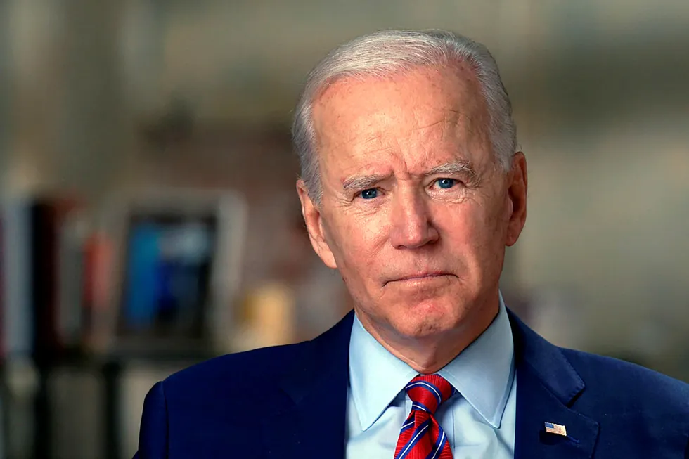 Contender: US Democratic presidential candidate Joe Biden's energy policy aims to help energy companies reckon with the formidable challenge of global warming.