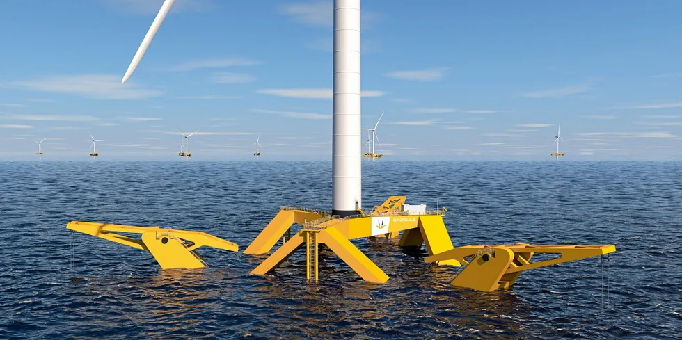 Gazelle semisubmersible floating wind platform design