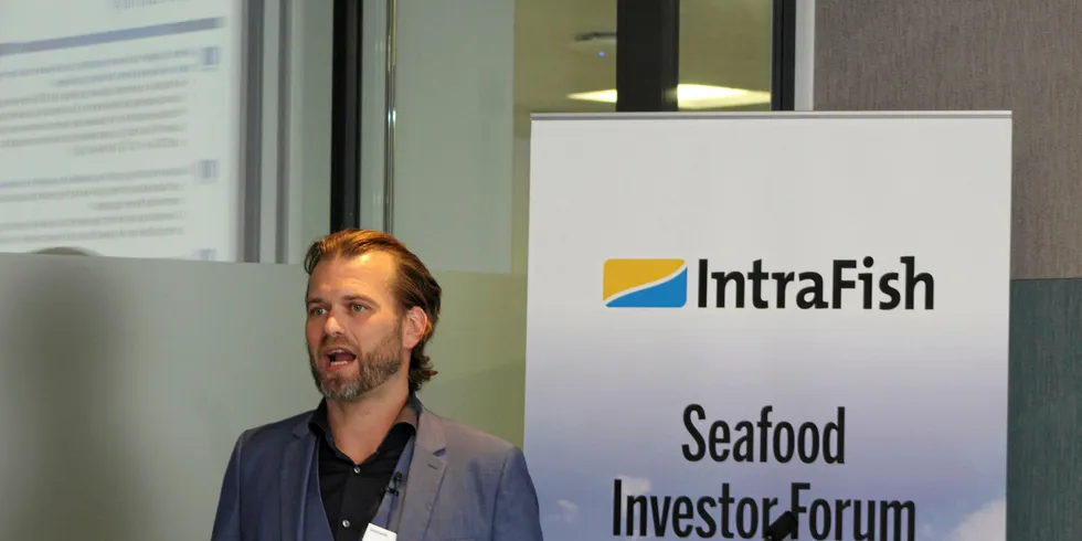 Thue Holm i Atlantic Sapphire, her avbildet under IntraFishs Investor Forum 2017 i London.