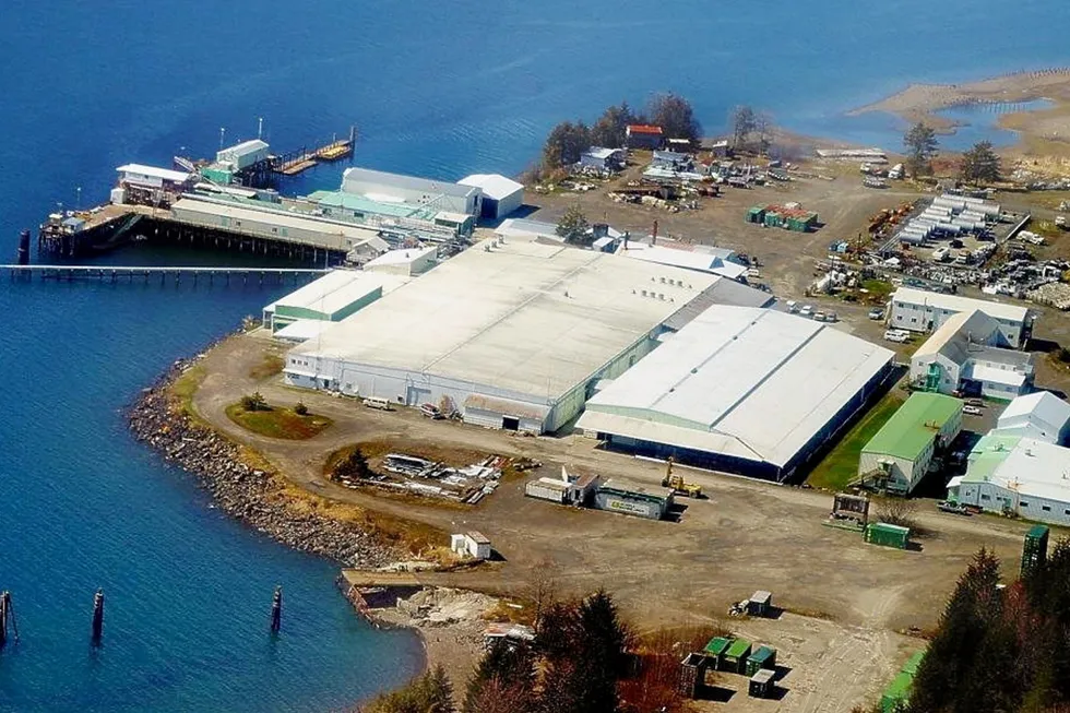 OBI Seafoods' Excursion Inlet salmon processing facility in Southeast Alaska.
