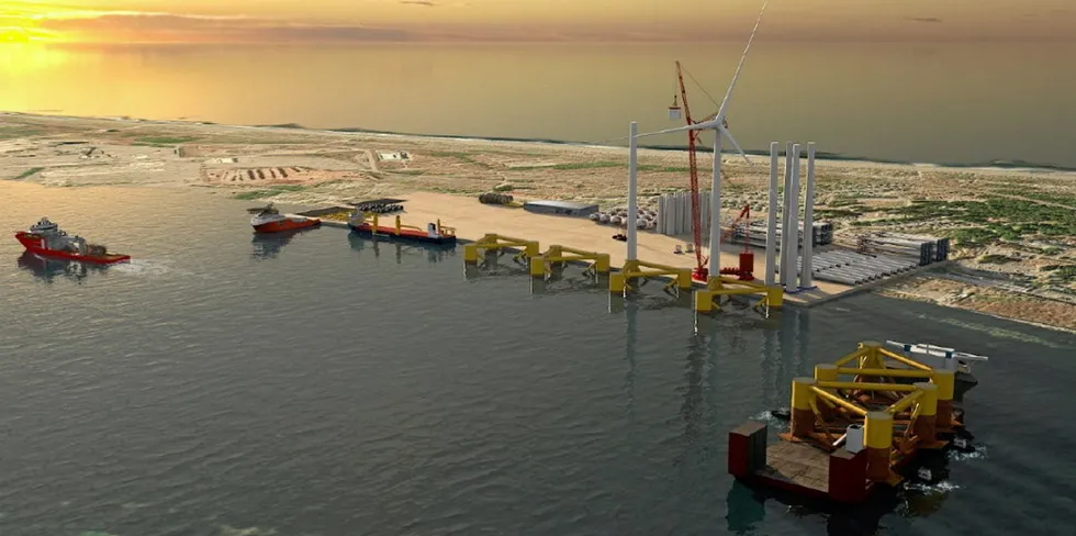 CGI rendition of completed Humboldt Port offshore wind renovation.