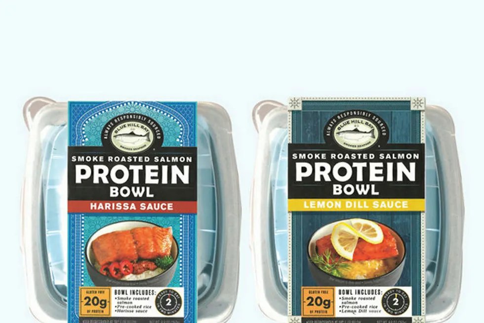 Acme's smoke Roasted Salmon Protein Bowl under its Blue Hill Bay brand.