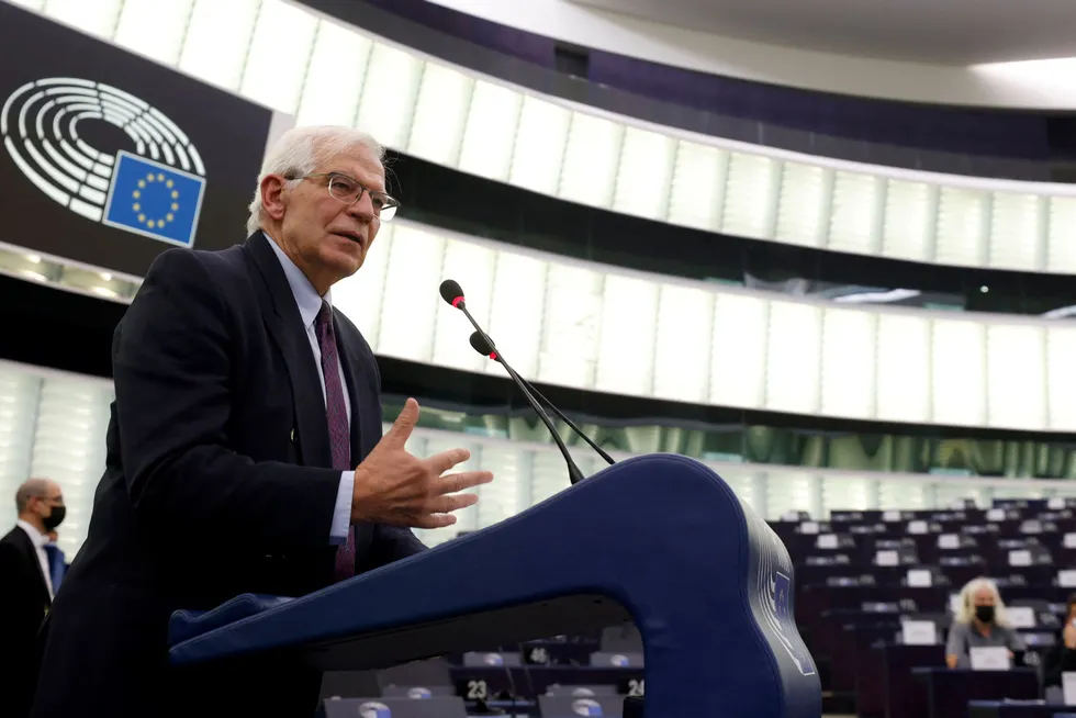 Changing tack: high Representative of the European Union for Foreign Affairs and Security Policy Josep Borrell delivers a speech on the situation at the Ukrainian border at the European Parliament in Strasbourg in December 2021