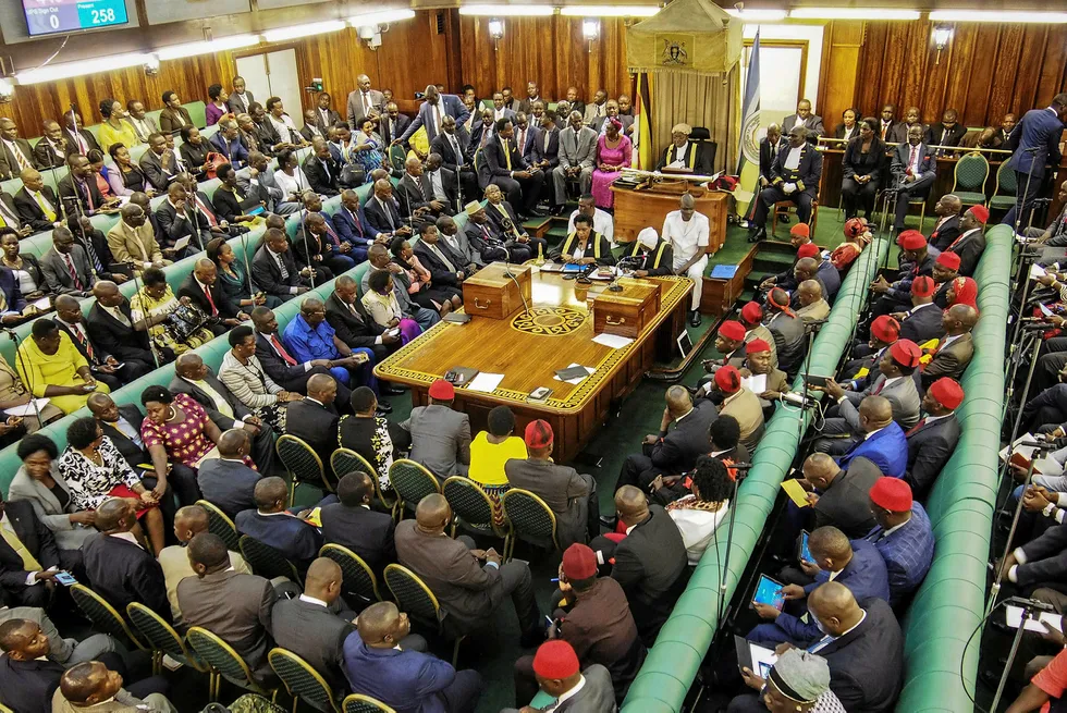 Tax disagreement: the Ugandan Parliament in session in Kampala