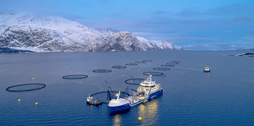 Brønnbåten «RO Fortune» hos Lerøy Årøya i Lyngenfjorden. Nå skal helhetlig kystsoneforvaltning sørge for bærekraft og mer effektive prosesser, skriver kronikkforfatteren.