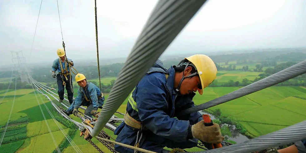 work on Chinese transmission line