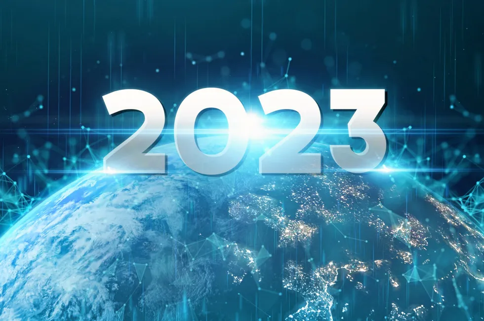 Illustration representing an interconnected world in 2023.