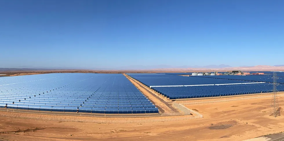Pipe dream? It is claimed a Moroccan solar farm such as this one could help meet 8% of Britain's electricity needs.