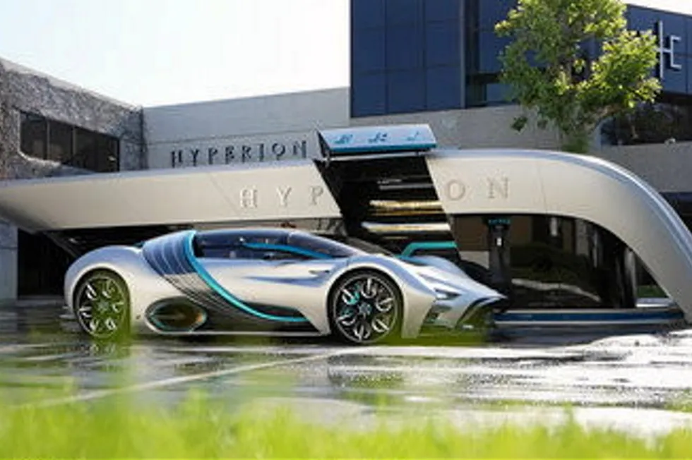 Hyperion's Hyper:Fuel mobile filling station, and its XP-1 luxury sports car