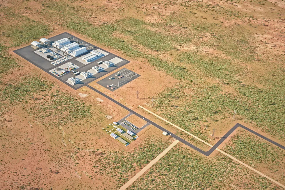 . A computer-generated image of the Whyalla green hydrogen project.