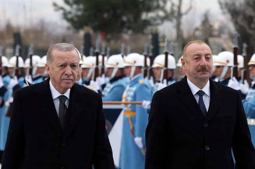 Gas ties: Turkey's President Recep Tayyip (left) and Azerbaijan's President Ilham Aliyev.