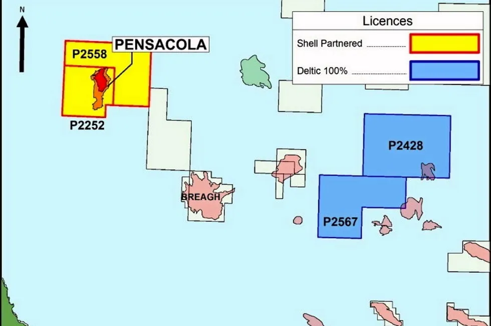 Shell's Pensacola and Selene targets, UK North Sea.