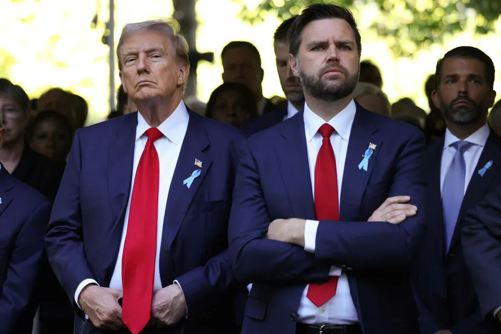 Republican presidential nominee and former President Donald Trump (left) and Republican vice presidential nominee Senator JD Vance.