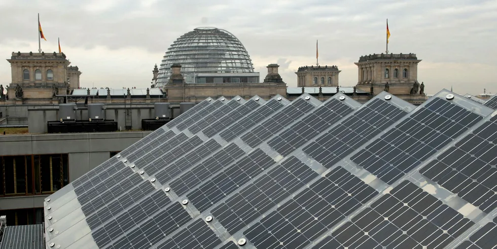 Solar roof on the Reichstag in Berlin