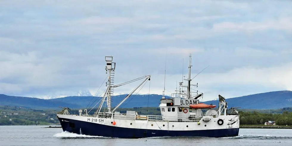 HAR AVSLUTTET: «Fiskebank I» er blant de hvalbåtene som har avsluttet årets fangstsesong. 15 tonn av siste last ble levert i Svolvær nylig, før Hopmark-rederiet selv overtok vel 25 tonn ved sitt mottak hjemme på Smøla.Foto: Frode Adolfsen