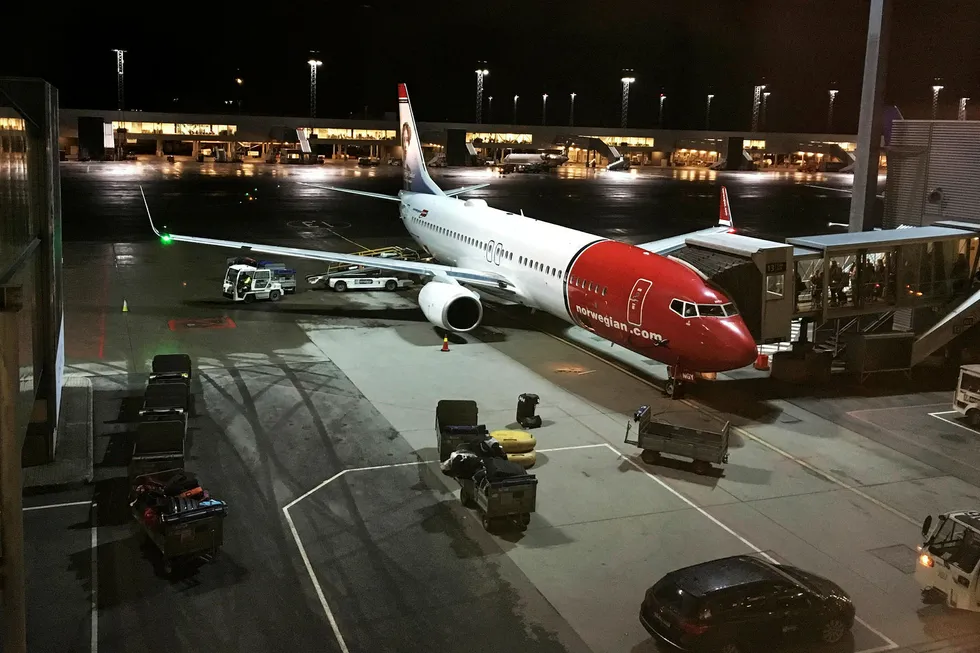 Norwegian fly på Oslo lufthavn Gardermoen --- Foto: Mona Pedersen