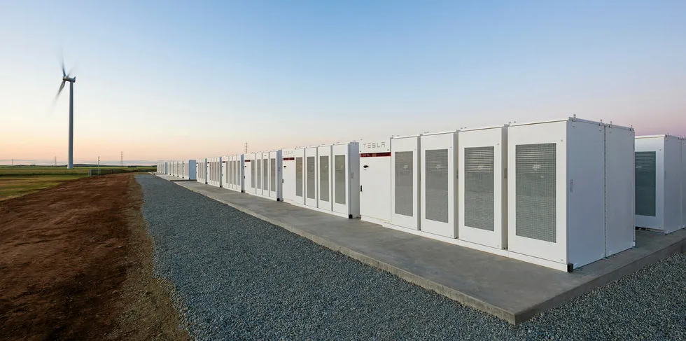 A Tesla battery storage system, built in the US.