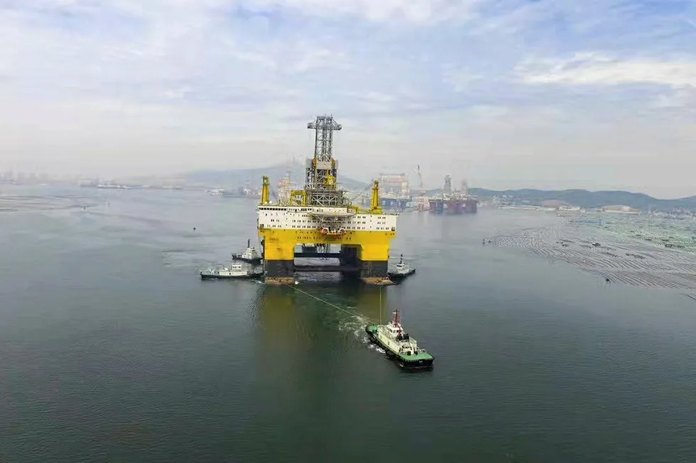 Starting sea trials: the ultra-deepwater drilling rig Blue Whale 2