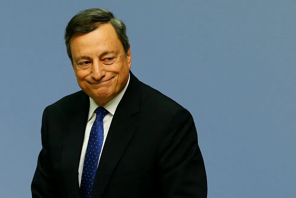 Sentralbanksjef Mario Draghi i Den europeiske sentralbanken ECB. Foto: RALPH ORLOWSKI / REUTERS ( NTB Scanpix
