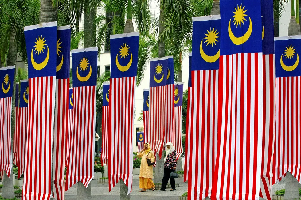 National drive: banners in the colours of the Malaysian national flag on display in Kuala Lumpur
