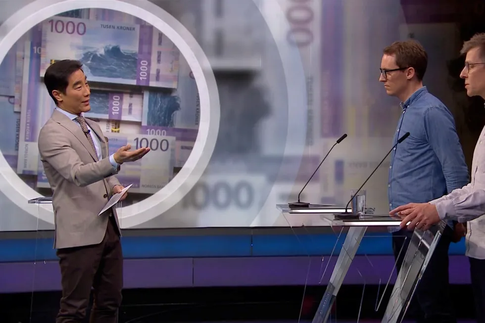 Tv-programmet NRK «Debatten» 19. januar illustrerer mangelen på et helhetlig rammeverk for den norske inflasjonsdebatten, skriver Marcus Hagedorn. Fredrik Solvang (til venstre), Martin B. Holm og Torfinn Harding.