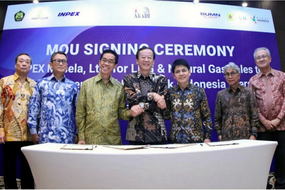 Signing ceremony: Inpex has signed MoU's for gas supply from its planned Abadi LNG project