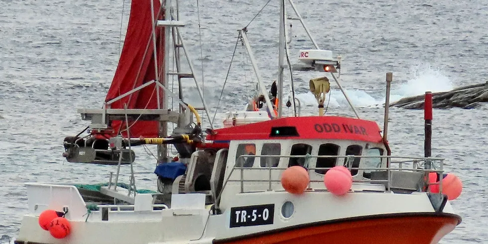 ØKNING: En sjark som «Odd Ivar» fra Steinsdalen i Trøndelag kunne i løpet av påsken notere seg for ei kvoteøkning på vel ett tonn rund torsk. Her fotografert i innseilinga til Henningsvær litt tidligere i år.