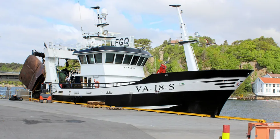 Rekeflåten i sør har et godt høstfiske, her representert med «Tempo», som lander fangster til Fiskelaget i Mandal og Reinhartsen i Kristiansand.