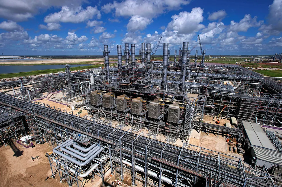Progress: the Cheniere Energy LNG export terminal in Corpus Christi, Texas