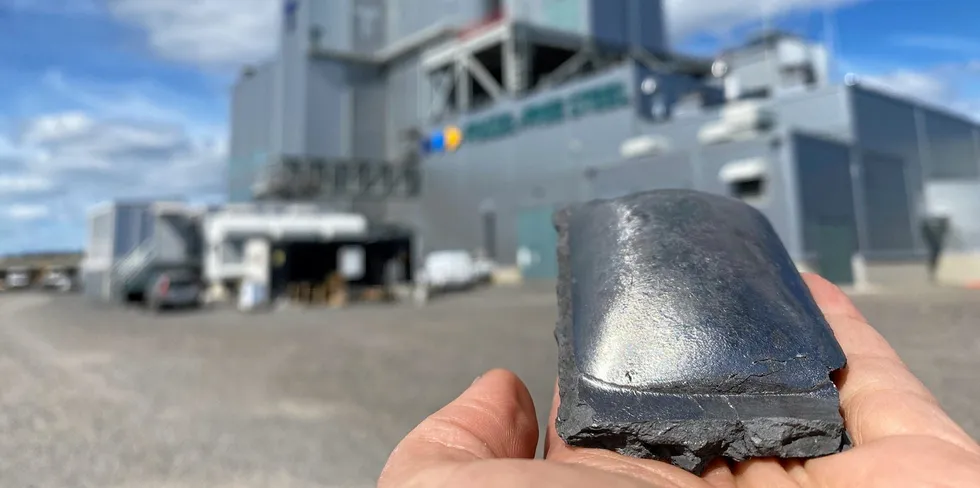 The world's first sponge iron produced using hydrogen by the Hybrit consortium in Sweden.