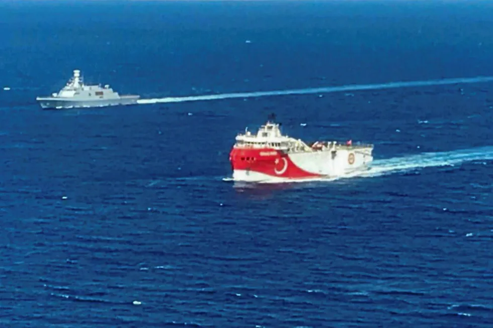 Still working: the Oruc Reis continues to perform exploration work in the East Med for Turkey