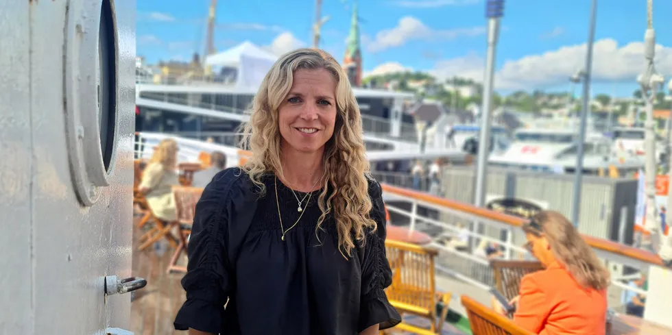 Kristine Hartmann er utviklingsdirektør i Salmar Aker Ocean. Onsdag var hun i Arendal, hvor hun deltok i Arendalsuka.