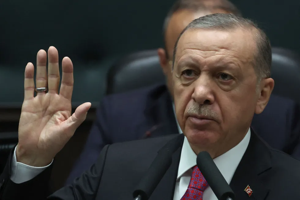 Yes vote: Turkish President Recep Tayyip Erdogan.