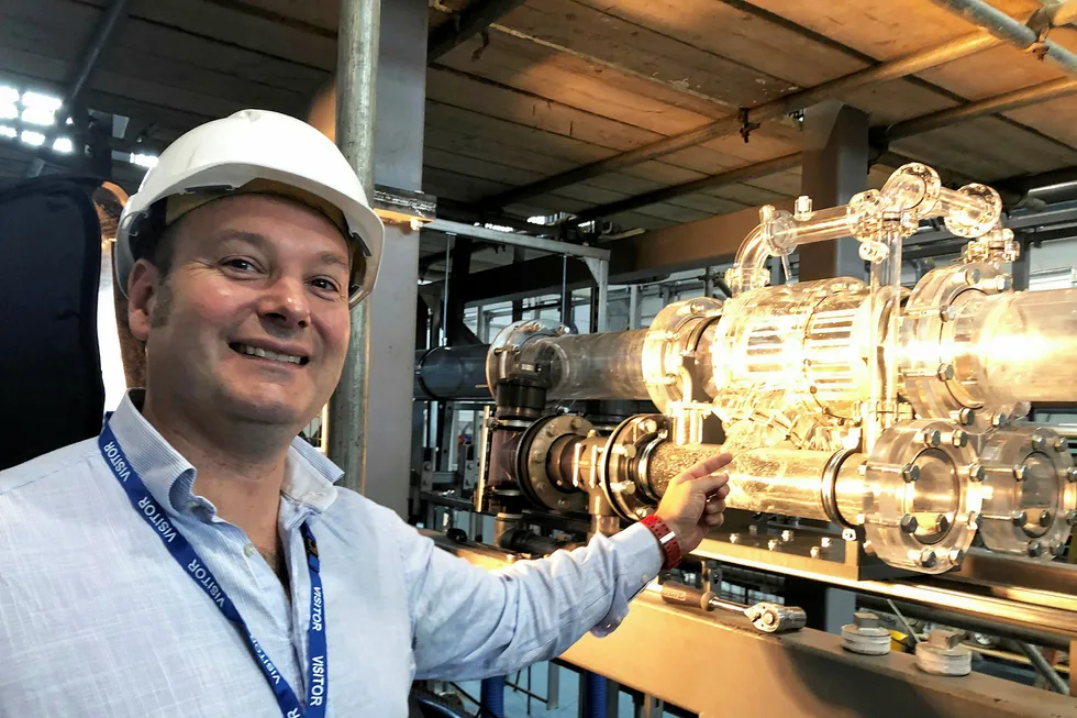 Research: IntecSea chief engineer Terry Wood with PDGS prototype