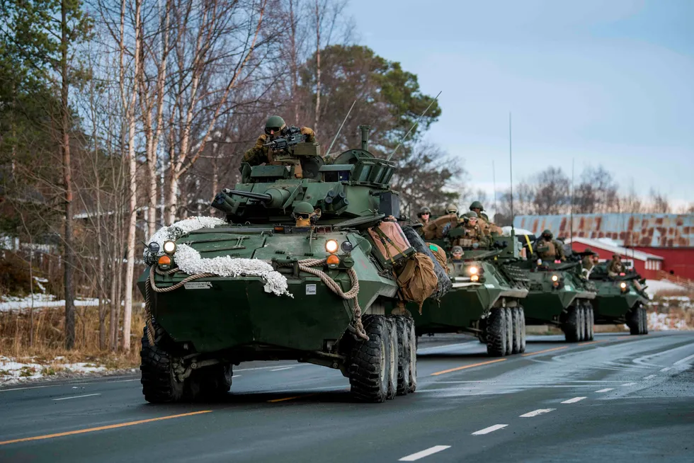 US Marines på Nato-øvelse i Norge i 2018.