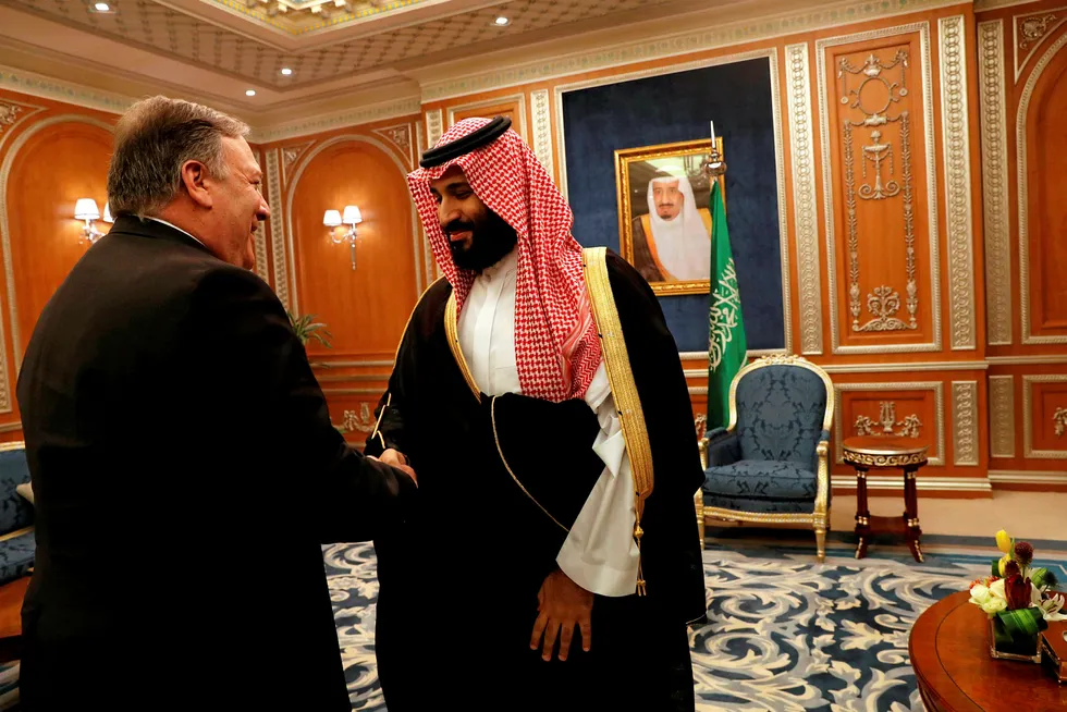 Meeting: US Secretary of State Mike Pompeo (left) and Saudi Crown Prince Mohammed bin Salman in Riyadh