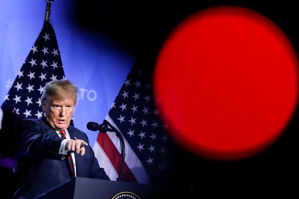 Donald Trump ga uttrykk for å være meget fornøyd etter Natos toppmøte. Foto: Markus Schreiber AP / NTB Scanpix