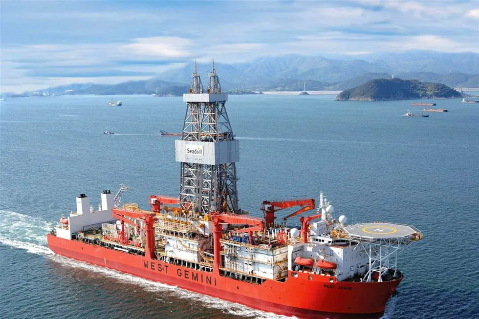 On duty: the drillship West Gemini is controlled by the Sonadrill joint venture between Seadrill and Sonangol, Angola’s national oil company.