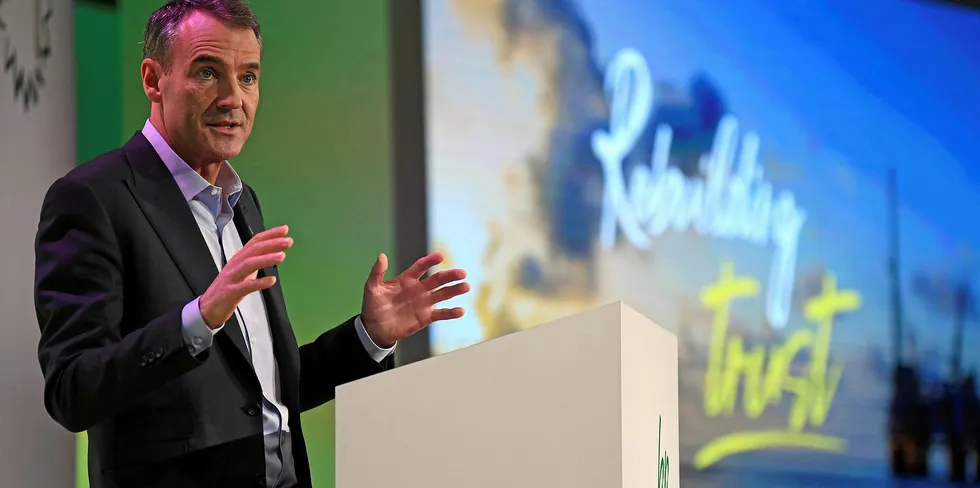 BP boss Bernard Looney unveiling the company's ambitions to achieve net-zero emissions by 2050 back in February.