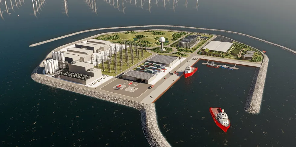 Rendering of Danish energy island.