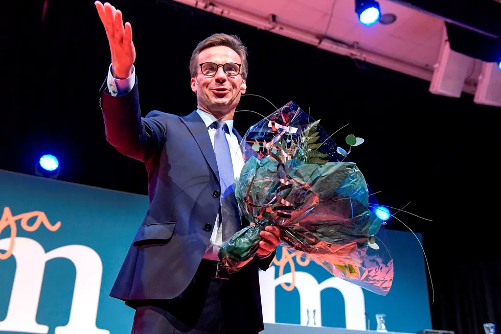 Moderaternas nye leder Ulf Kristersson vil ha Sverige inn i Nato og ha storstilt satsing på forsvar. Foto: Janerik Henriksson/AFP/NTB scanpix