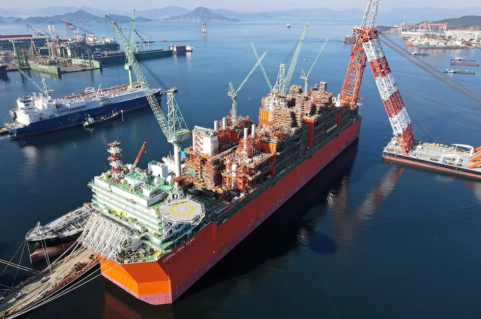 Giant vessel: the Coral Sul FLNG at Samsung Heavy Industries in South Korea in 2021 prior to its delivery