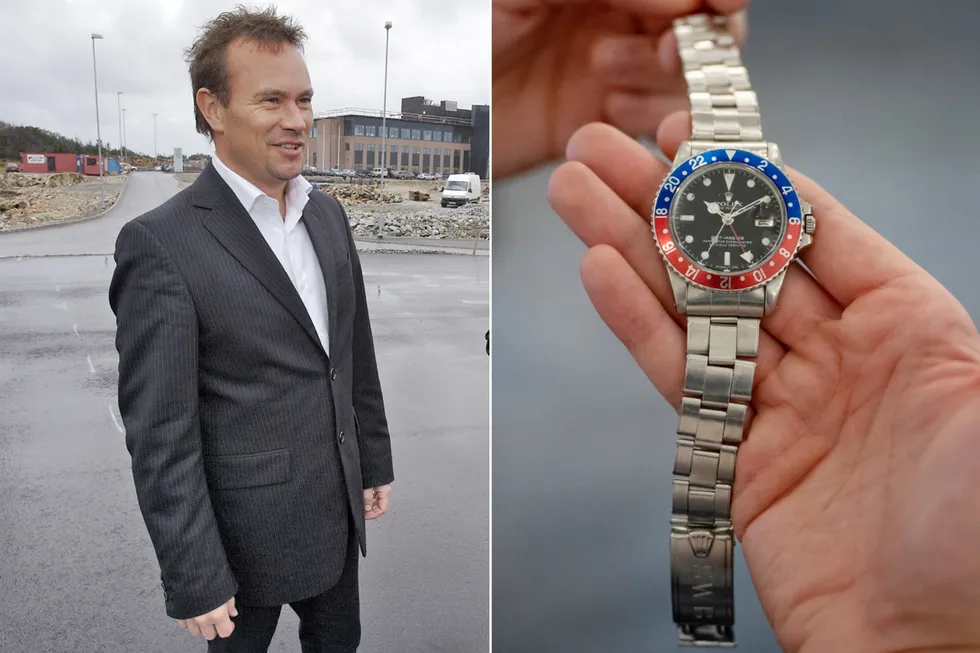 Waldorf Production-sjef og -gründer Erik Brodahl er siktet for grovt skattesvik og økonomisk utroskap. Politiet jakter på store verdier, og har blant annet tatt beslag i flere klokker. Den ene er en såkalt Rolex Pepsi som den på illustrasjonsbildet. Bildet av Brodahl er fra 2006.